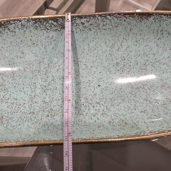 Vintage Ceramic Plate J&S U.S.A. Calif Orig. - Mid-Century (MCM), Sky Blue Glaze - Picture 11 of 13